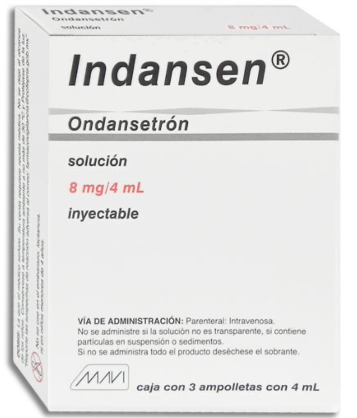 INDANSEN Sol. Iny. c/3 AMPTAS. 8 MG/4 ML.