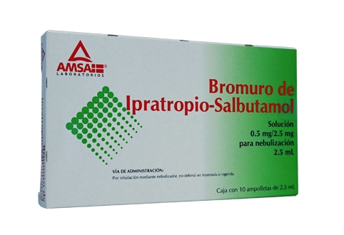 IPRATROPIO/SALBUTAMOL (Amsa) SOL. p/NEBN. c/10 AMPTAS. 0.5-2.5 MG/2.5 ML.