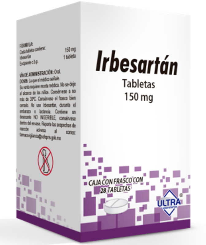 IRBESARTÁN (Ultra) c/28 TABS. 150 MG.