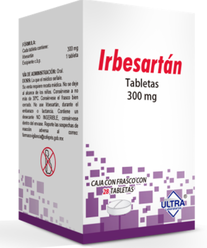 IRBESARTÁN (Ultra) c/28 TABS. 300 MG.