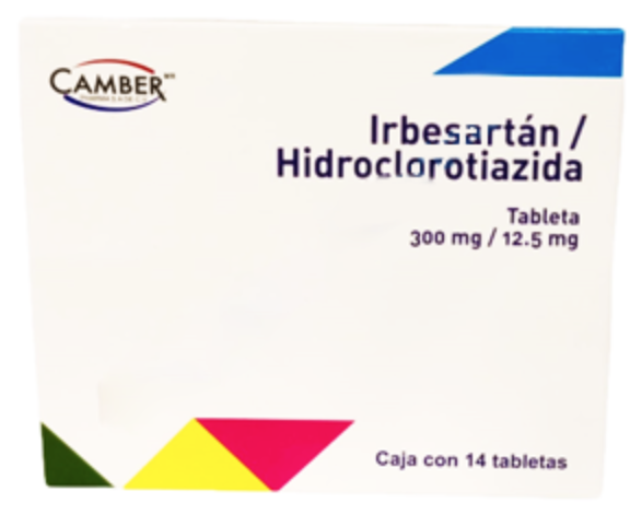 IRBESARTÁN/HIDROCLOROTIAZIDA (Camber) c/14 TABS. 300/12.5 MG.