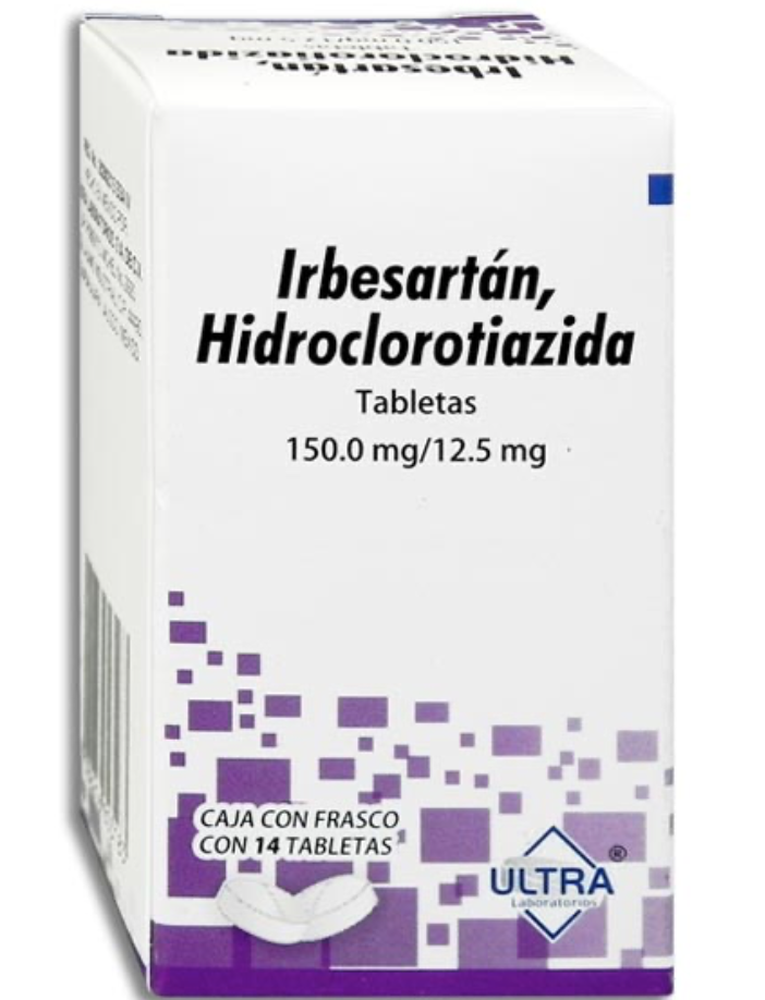 IRBESARTÁN/HIDROCLOROTIAZIDA (Ultra) c/14 TABS. 150/12.5 MG.