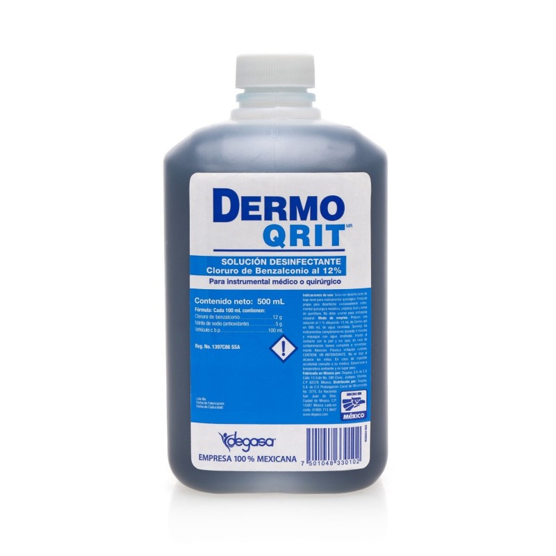 DERMO-QRIT Solución Desinfectante al 12% Envase 500 ML.