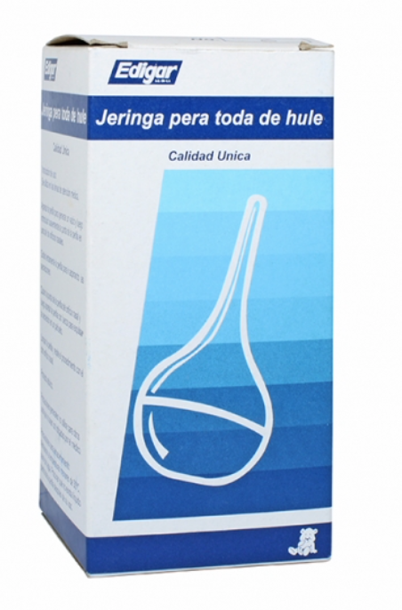 JERINGA PERA DE HULE c/CANULA (Edigar) No.5 Bolsa c/1 Pza.