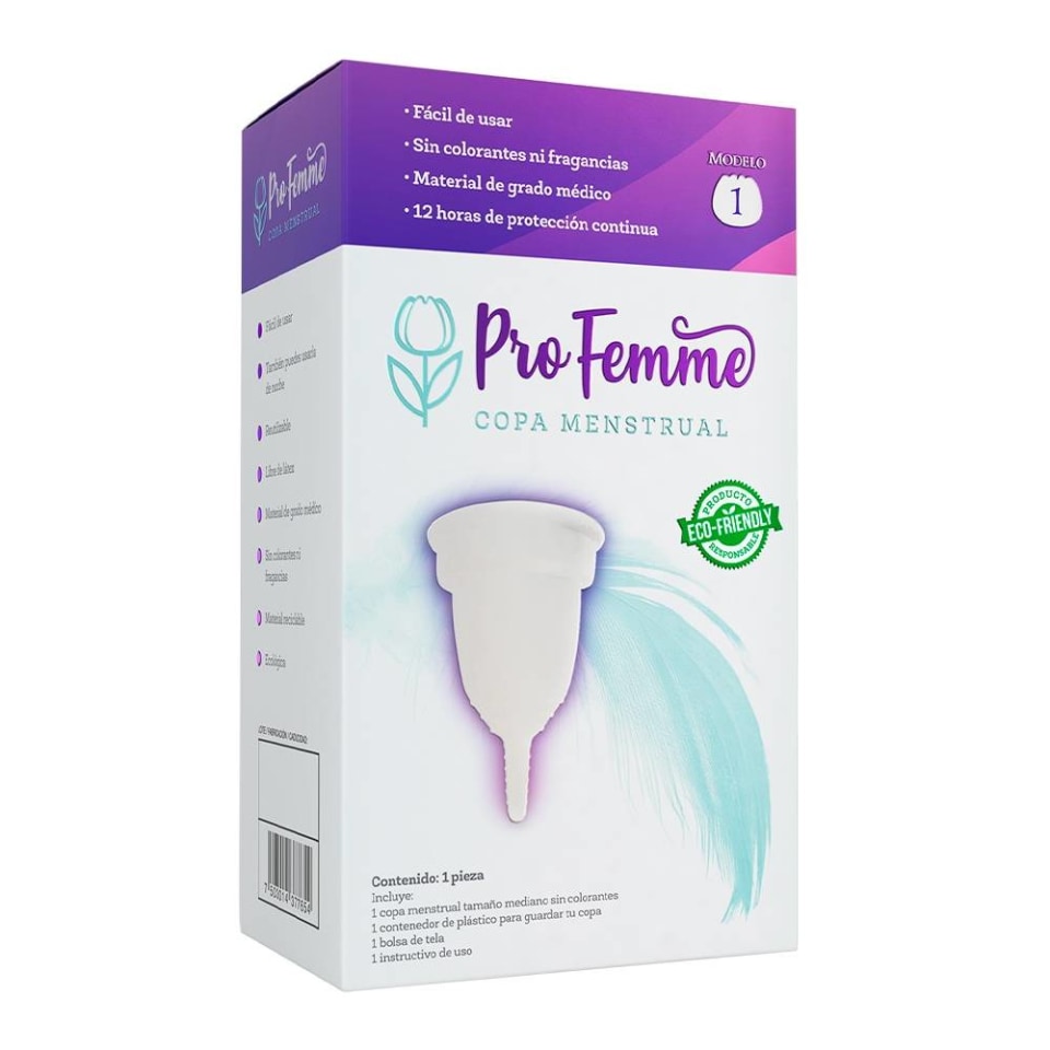 PROFEMME Modelo 1, Talla MEDIANA Capacidad 17 ml. Cja. c/1 Pza.