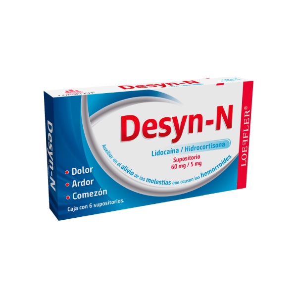 DESYN-N c/6 SUPOSITORIOS 60/5 MG.