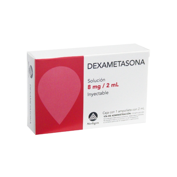 DEXAMETASONA (Medigen) Sol. Iny. c/1 AMPTA. 8 MG/2 ML.