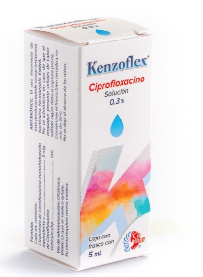 KENZOFLEX SOL. OFTÁLMICA Fco. Gotero 5 ML. 3 MG/1 ML. ciprofloxacino