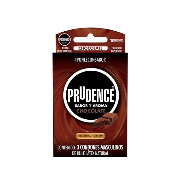 PRUDENCE Sabor y Aroma CHOCOLATE Cja. c/3 CONDONES.