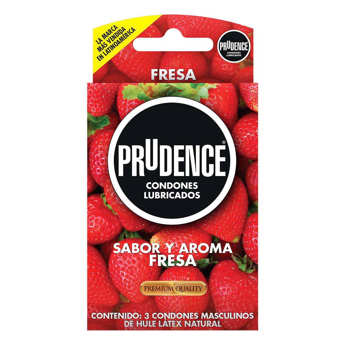 PRUDENCE LISO Sabor y Aroma FRESA Blister c/3 Condones.