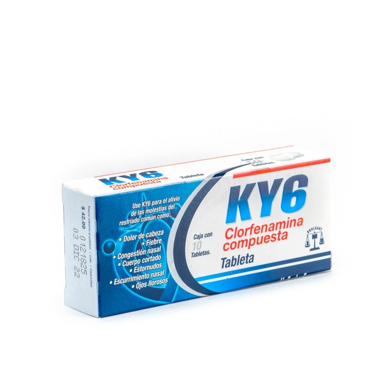 KY6 c/10 TABS. 500/25/5/4 MG.