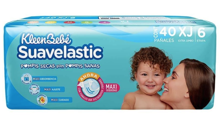KLEENBEBÉ SUAVELASTIC EX-JUMBO (Etapa 6 / 13.5-17 Kg.) c/40 Pzs.