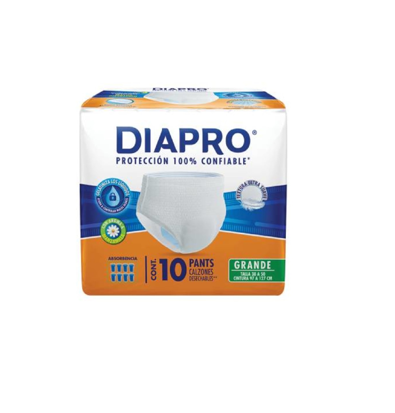 DIAPRO ROPA INTERIOR Unisex (Talla GDE. / Cintura 97-127 cm) c/10+2 Pzs.