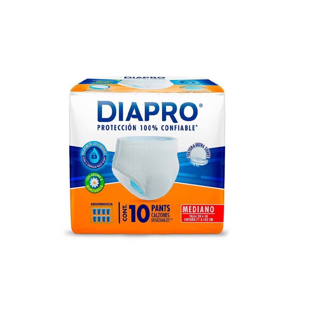 DIAPRO PANTS Mediano (Talla 28-40 / 71-102cm) UNISEX c/10 Pzs.
