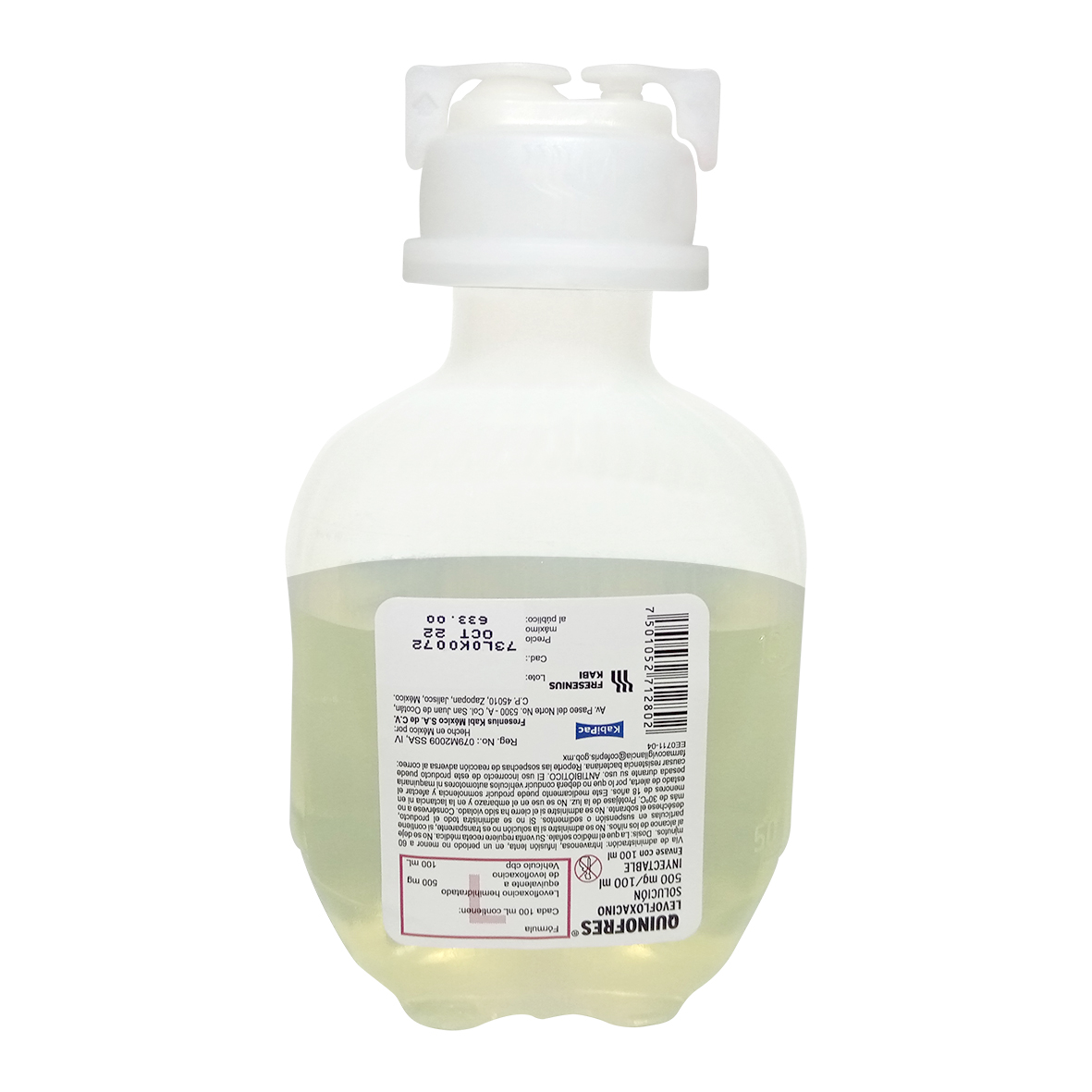 QUINOFRES SOL. INY. ENVASE 100 ML. 500 MG/100 ML.