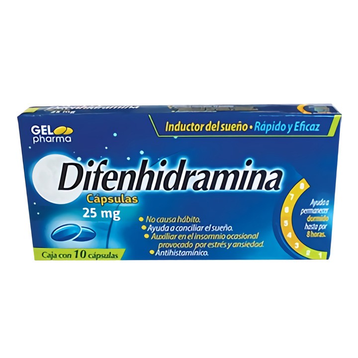 DIFENHIDRAMINA (GELpharma) c/10 CAPS. 25 MG.