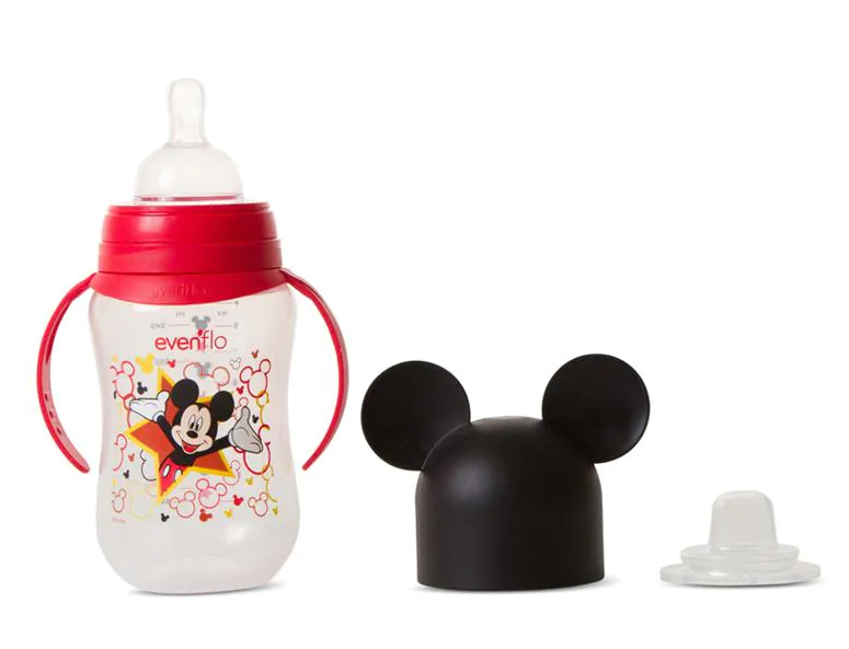 BIBERÓN CUELLO ANCHO "DISNEY" 3 EN 1 C/MAMILA 9 OZ