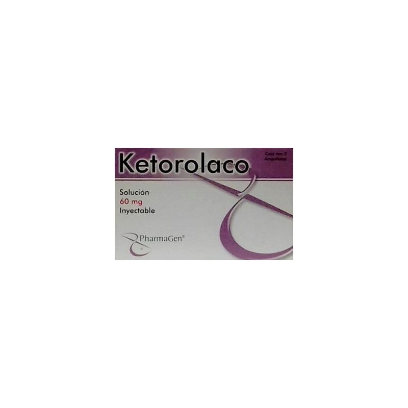 KETOROLACO (Pharmagen) Sol. Iny. c/3 AMPTAS. 60 MG/2 ML.