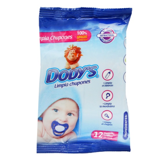 DODYS LIMPIA CHUPONES Bolsa c/12 Toallas.
