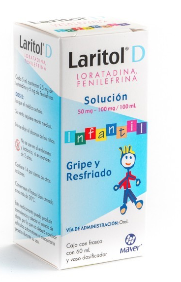 LARITOL-D SOL. Infantil Fco. 60 ML. 50-100 MG/100 ML.