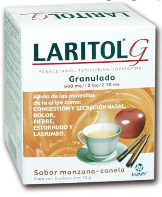 LARITOL-G GRANULADO Sab. Manzana-Canela c/6 SOBS. 600-10-2.5 MG.