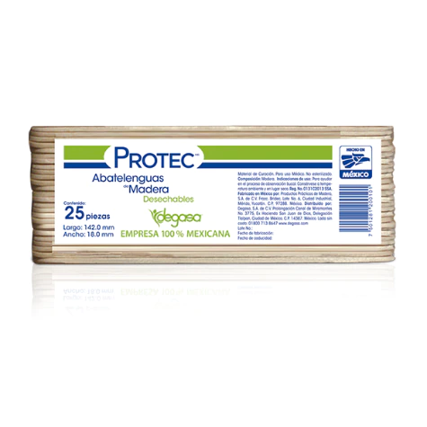 ABATELENGUAS de MADERA (Protec) Paq. c/25 Pzs.