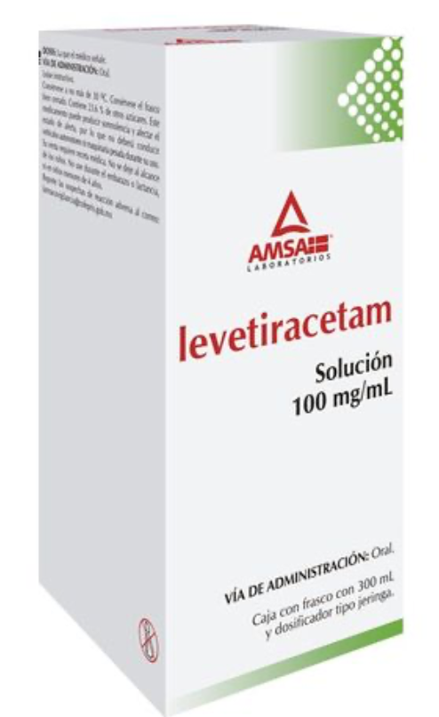 LEVETIRACETAM (AMSA) SOL. FCO. 300 ML. 100 MG/1 ML