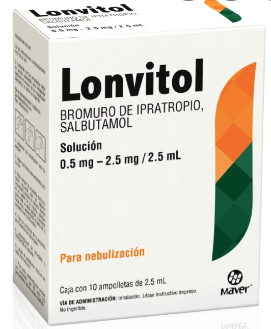LONVITOL SOL. p/Nebulización c/10 AMPTAS. 0.5-2.5 MG/2.5 ML.