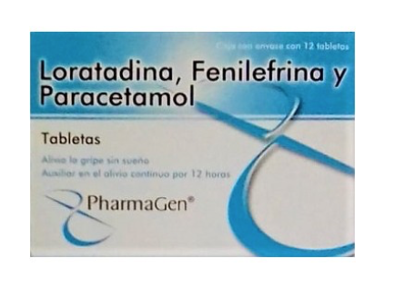 🚚PHARMAGEN Loratadina, Fenilefrina, Paracetamol 12 tabs