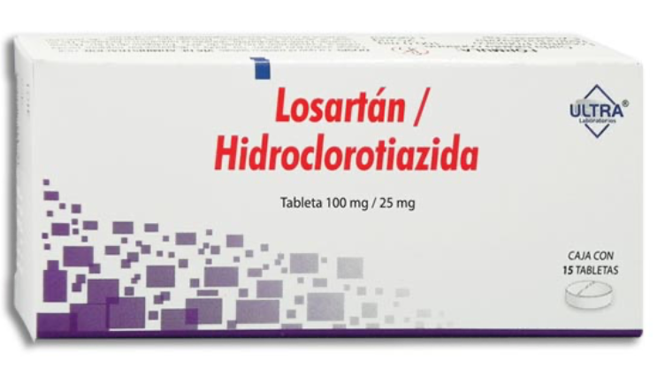 LOSARTÁN/HIDROCLOROTIAZIDA (ULTRA) C/15 TABS. 100