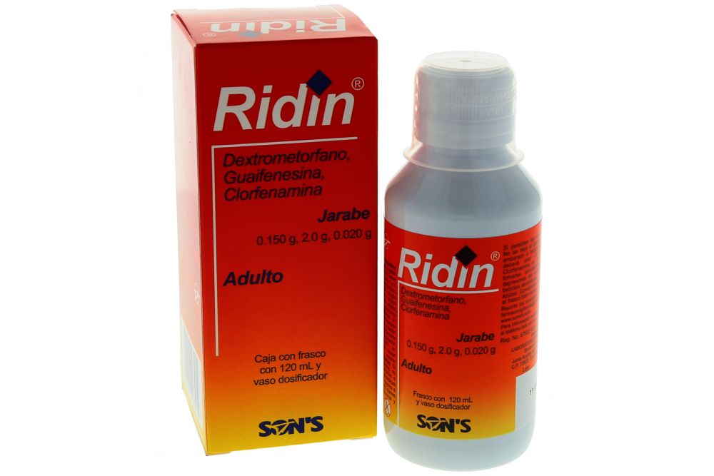 RIDIN JARABE Adulto Fco. 120 ML. 0.150-2.0-0.020 G/100 ML.