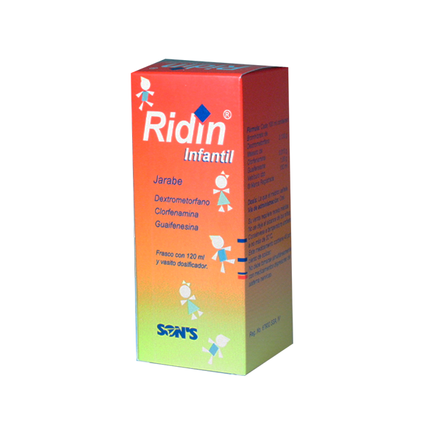 RIDIN JARABE Pediátrico Fco. 120 ML. 0.100-1.0-0.010 G/100 ML.