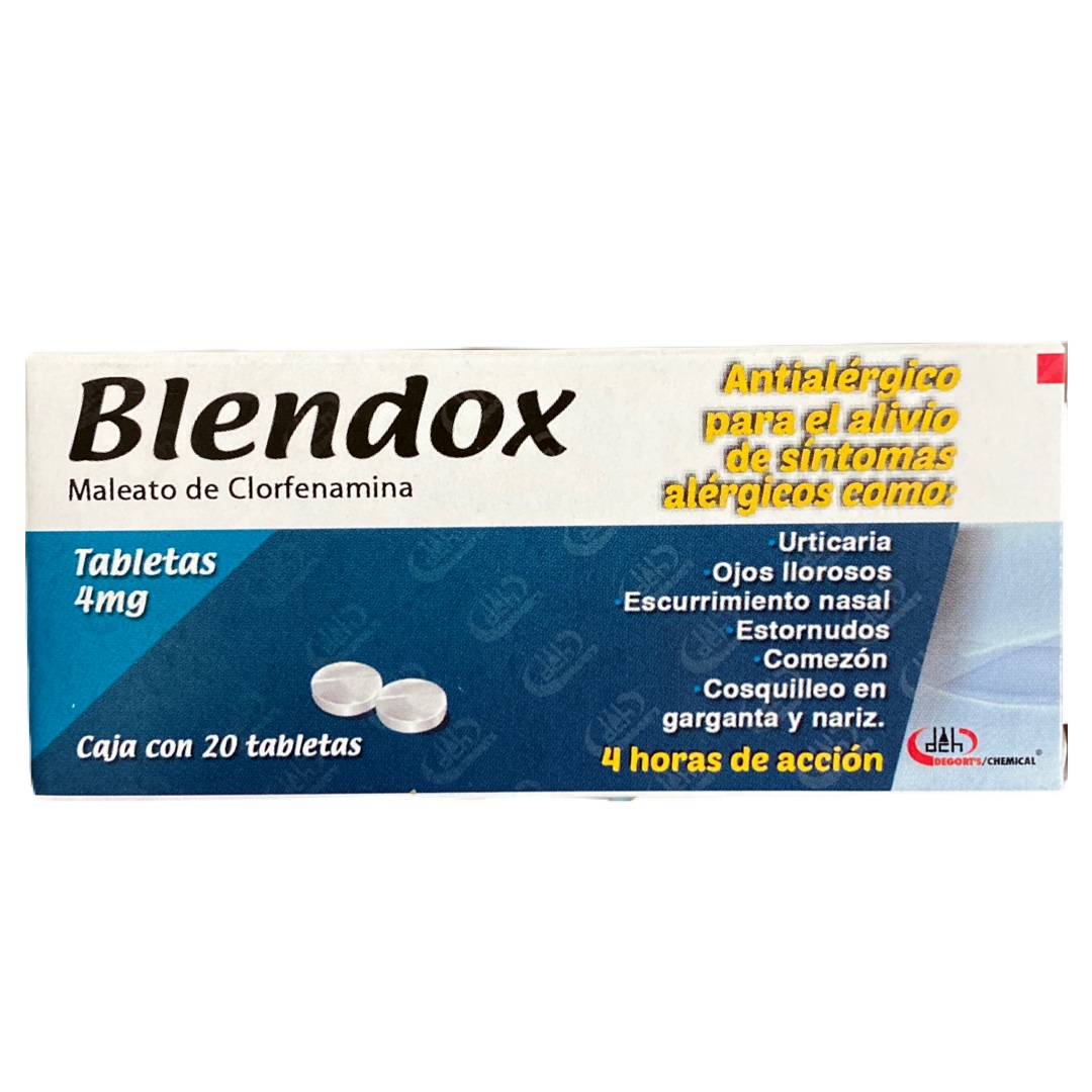 BLENDOX c/20 TABS. 4 MG. clorfenamina