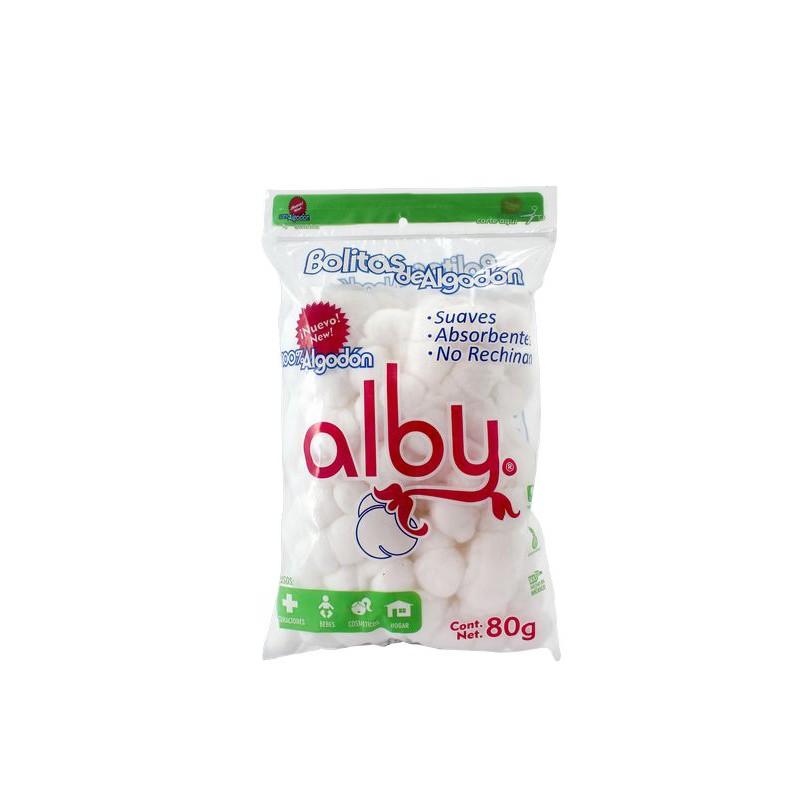 BOLITAS DE ALGODÓN Torundas (Alby) Bolsa c/ 80 G.