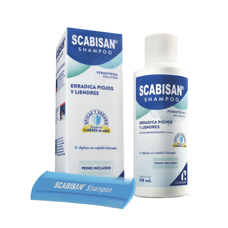 SCABISAN SHAMPOO Fco. 110 ML. 1 G/100 ML. c/Peine Incluído.