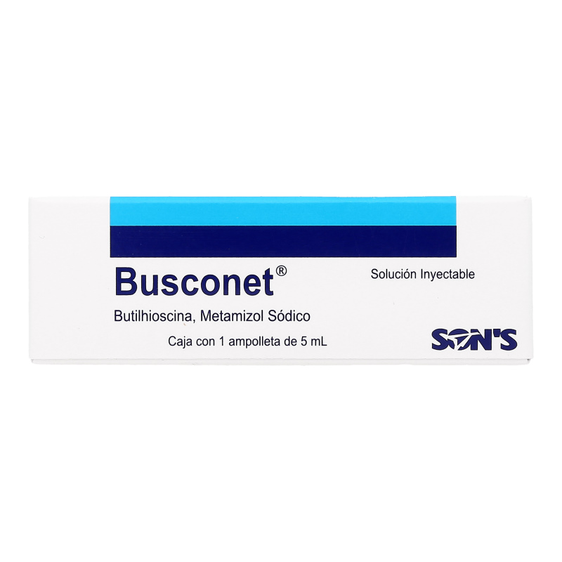 BUSCONET Sol. Iny. c/1 AMPTA. 20 MG-2.5 G/5 ML.
