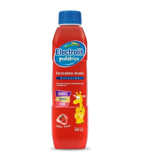 ELECTROLIT PEDIÁTRICO Electrolitos Orales SOL. SAB. FRESA 500 ML.