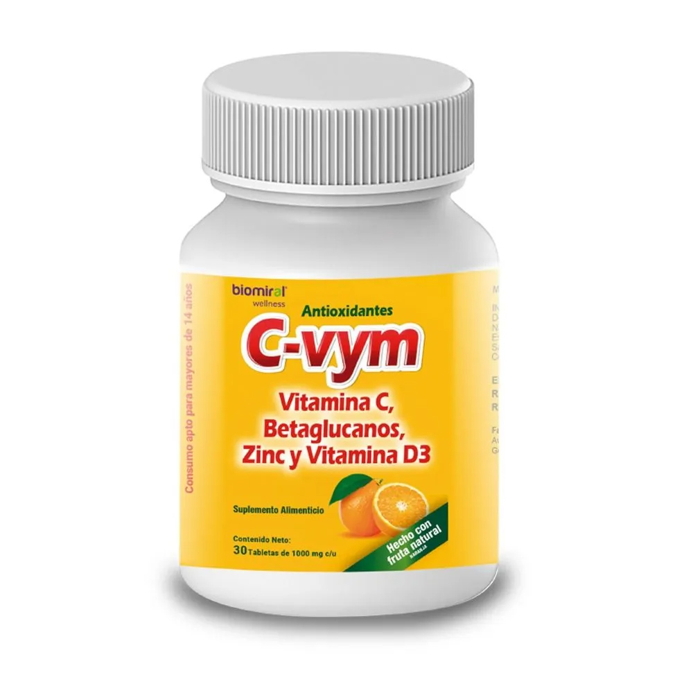 C-VYM C/30 TABS MASTICABLES 1000 MG. vitaminac+betaglucanos 