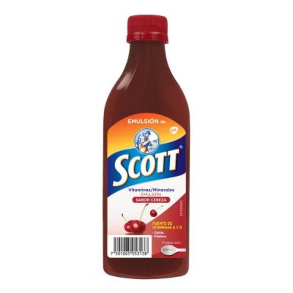 EMULSIÓN DE SCOTT Sabor Cereza Fco. 200 ML.