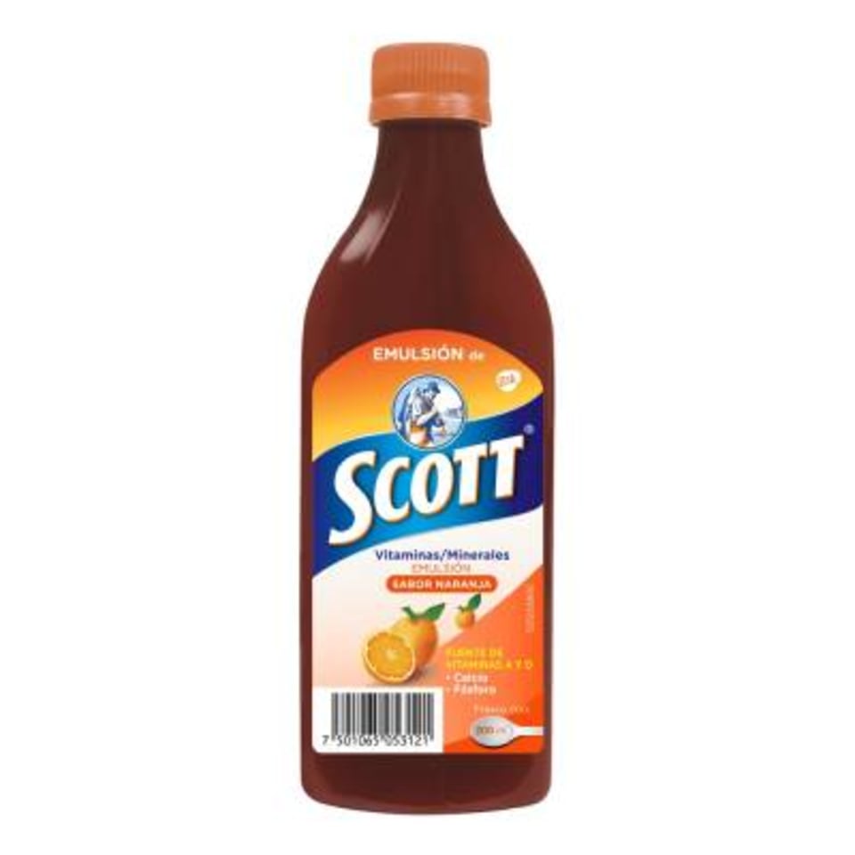 EMULSIÓN DE SCOTT Sabor Naranja Fco. 200 ML.