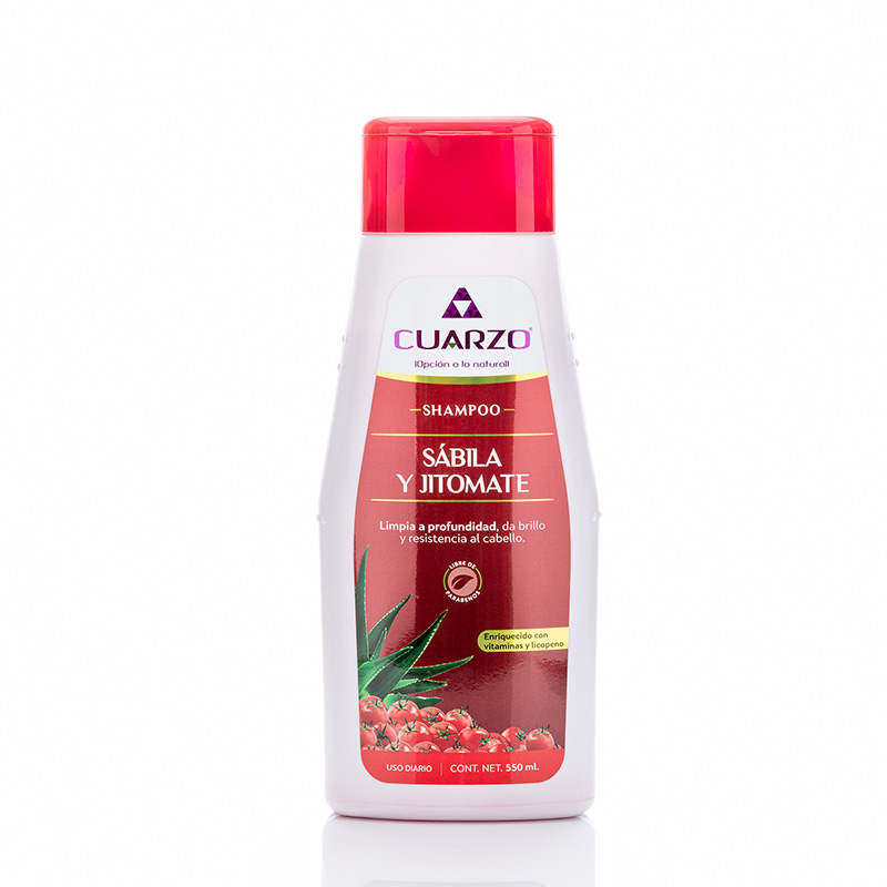 SHAMPOO SÁBILA Y JITOMATE (Cuarzo) Fco. 550 ML.