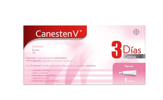 CANESTEN-V 3 DÍas CREMA VAGINAL 2% TUBO c/20 G. y 3 Aplics.