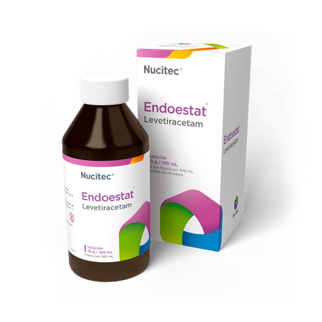 ENDOESTAT SOLUCIÓN Fco. 300 ML. 10 G/100 ML. levetiracetam