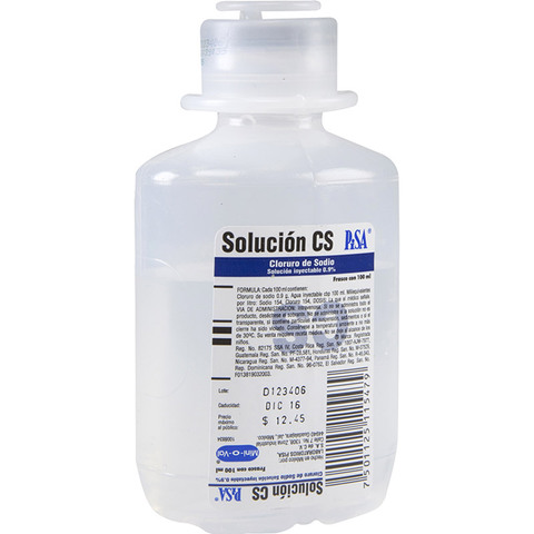 SOLUCION CS (Pisa) Sol. Iny. al 0.9% Frasco  100 ML. cloruro de sodio