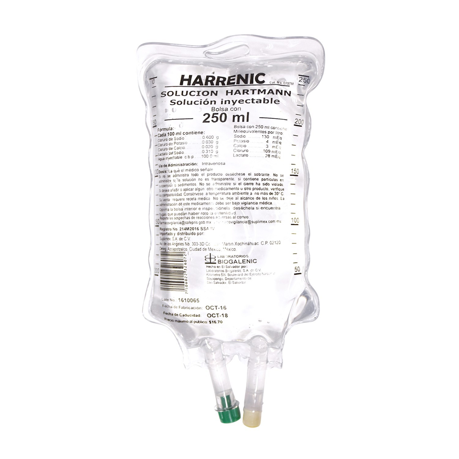 SOLUCIÓN HARTMANN DELMED Sol. Iny. Bolsa  250 ML.
