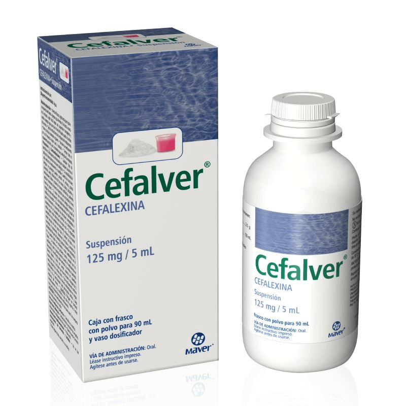 CEFALVER SUSP. Fco. 90 ML. 125 MG/5 ML. cefalexina