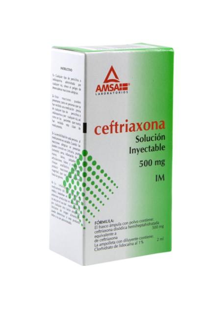 CEFTRIAXONA (AMSA) I.M. SOL. INY. 500 mg C/1 FCO. AMP.