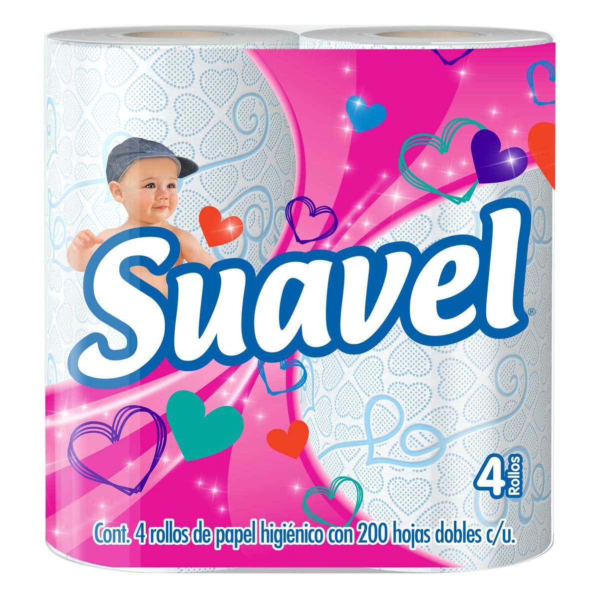 SUAVEL Rollo c/200 Hojas Dobles Paq. c/4 Pzs.