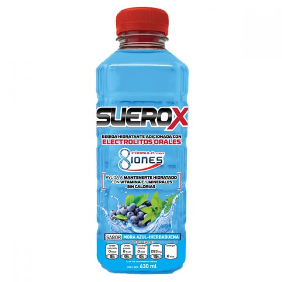 SUEROX 8 IONES Bebida Hidratante SOL. SAB. MORA AZUL-HIERBNA. 630 ML.
