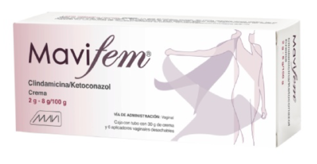 MAVIFEM Crema Vaginal TUBO c/30 G. 2-8 G/100 G. y 6 Aplics. clindamicina+ketoconazol